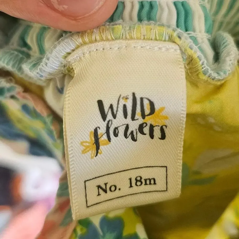 Wildflowers yellow dress with white